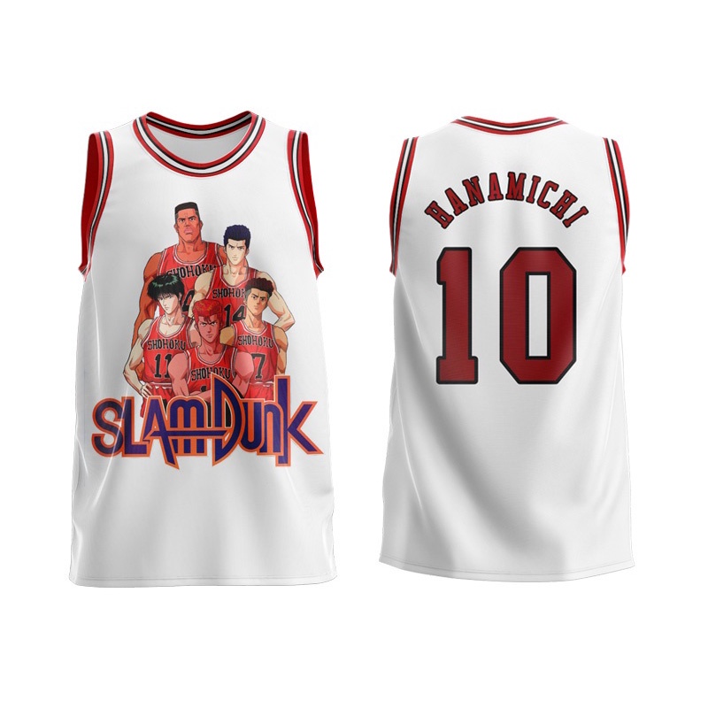 Áo Đồng Phục Bóng Rổ Đội Slam Dunk Haruko Sakuragi Flower Road Mitsui Shou Rukawa Kaede