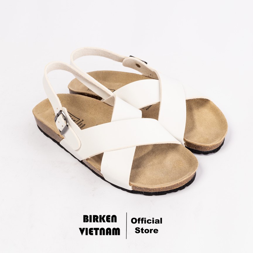 Mã PU11 - Sandal công sở Birken Đế Trấu BIOLINE Official Unisex Nam nữ văn phòng Quai Chữ X Da PU cao cấp