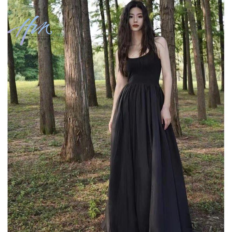 Hhjdxd Đầm Dự Tiệc Tối Cao Vừa Vặn Cỡ Lớn Có Dây Treo Thời Trang Mùa Thu Cho Nữ