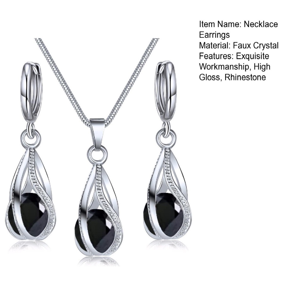 1 Set Bông Tai Giọt Nước Đính Đá Sang Trọng Cho Cô Dâu