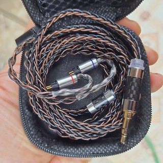 Dây tai nghe 8 sợi lõi đồng mạ bạc màu đen 7N jack 2.5mm/3.5mm mmcx/2pin 0.78mm bản 2023