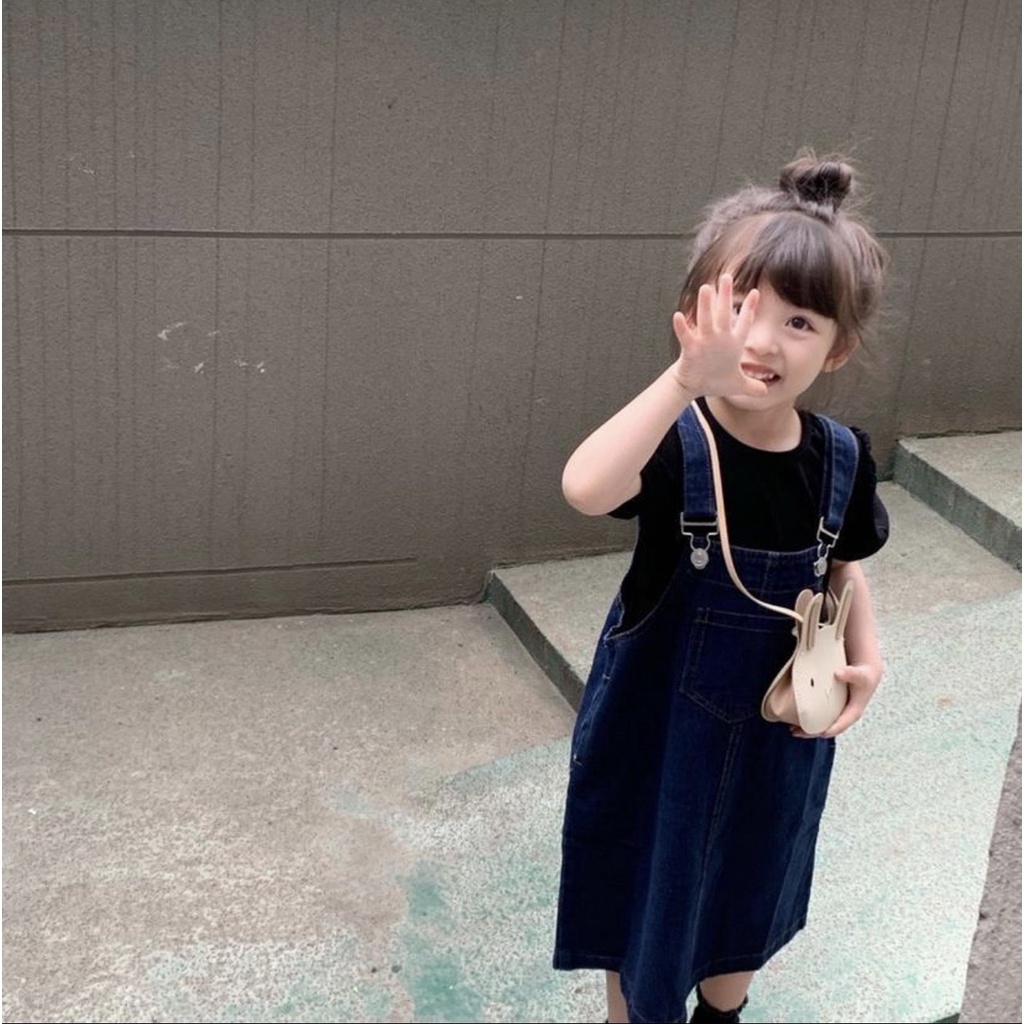 BÁN SỈ SET YẾM VÁY BÒ BÉ GÁI MIX ÁO ĐEN TAY BỒNG