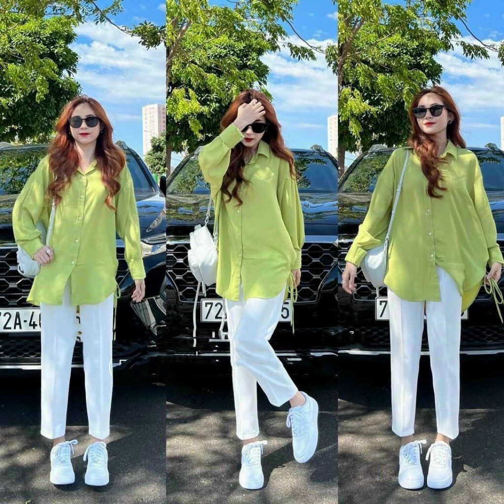 Sơ Mi Nữ Rút Eo, Sơ Mi Dáng Dài Giấu Quần Hàng Thiết Kế