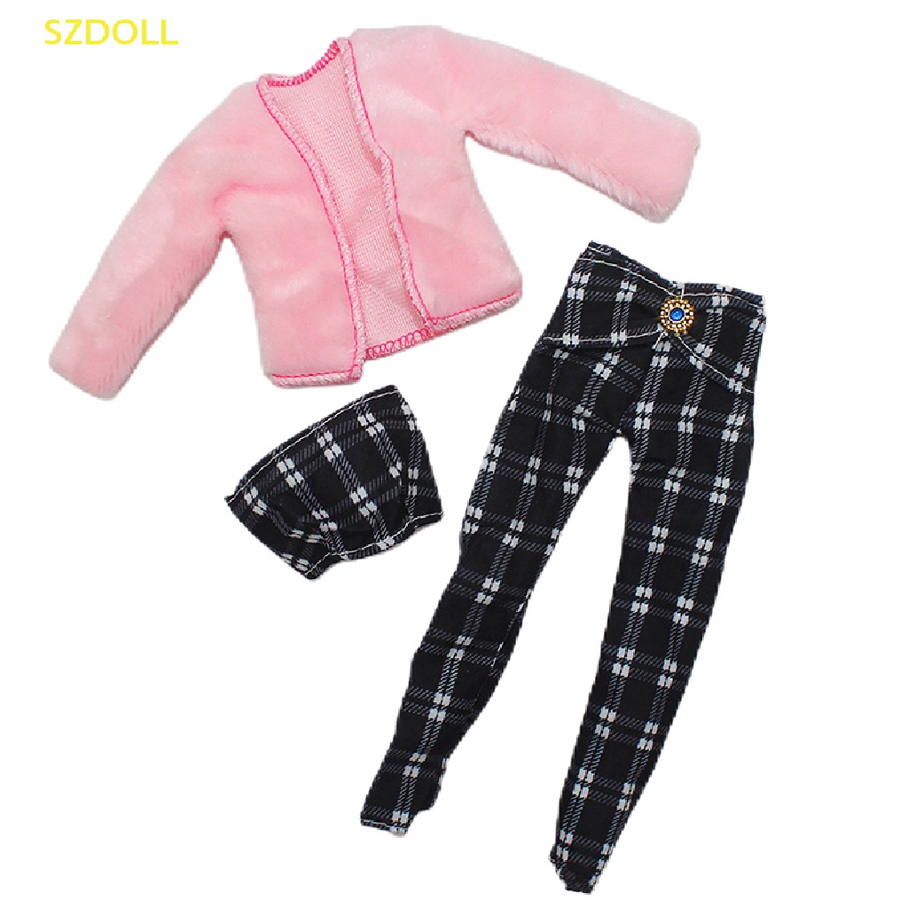 1 Bộ Đầm Thời Trang Mùa Đông Cho Búp Bê 1: 6 30cm