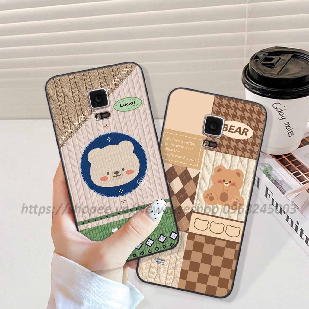 Ốp lưng Samsung Note 3 / 4 / 5 / 6 / 7 in hình họa tiết len Bear Cute
