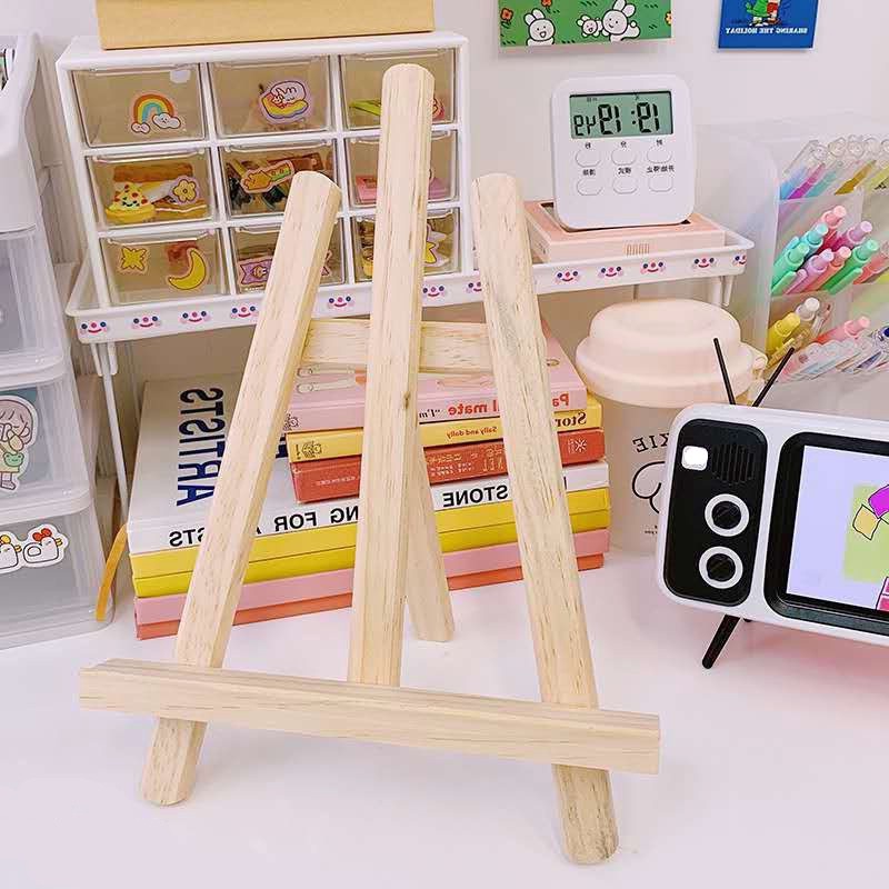 Giá Đỡ Điện Thoại Mini Bằng Gỗ Thông Hình Tam Giác Sáng Tạo