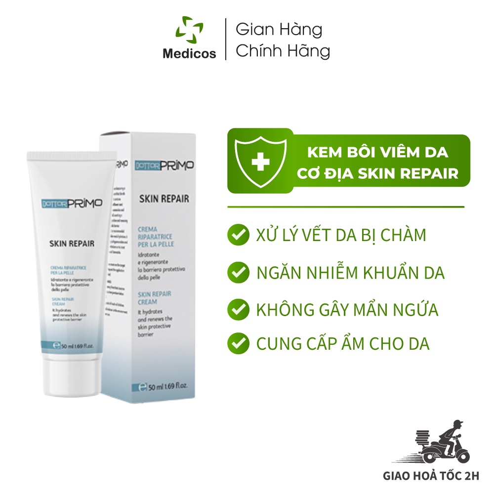 Kem Bôi Viêm Da Cơ Địa, Eczema, Chàm Da Nứt Nẻ DottorPrimo Skin Repair (Tuýp 20-50ml)