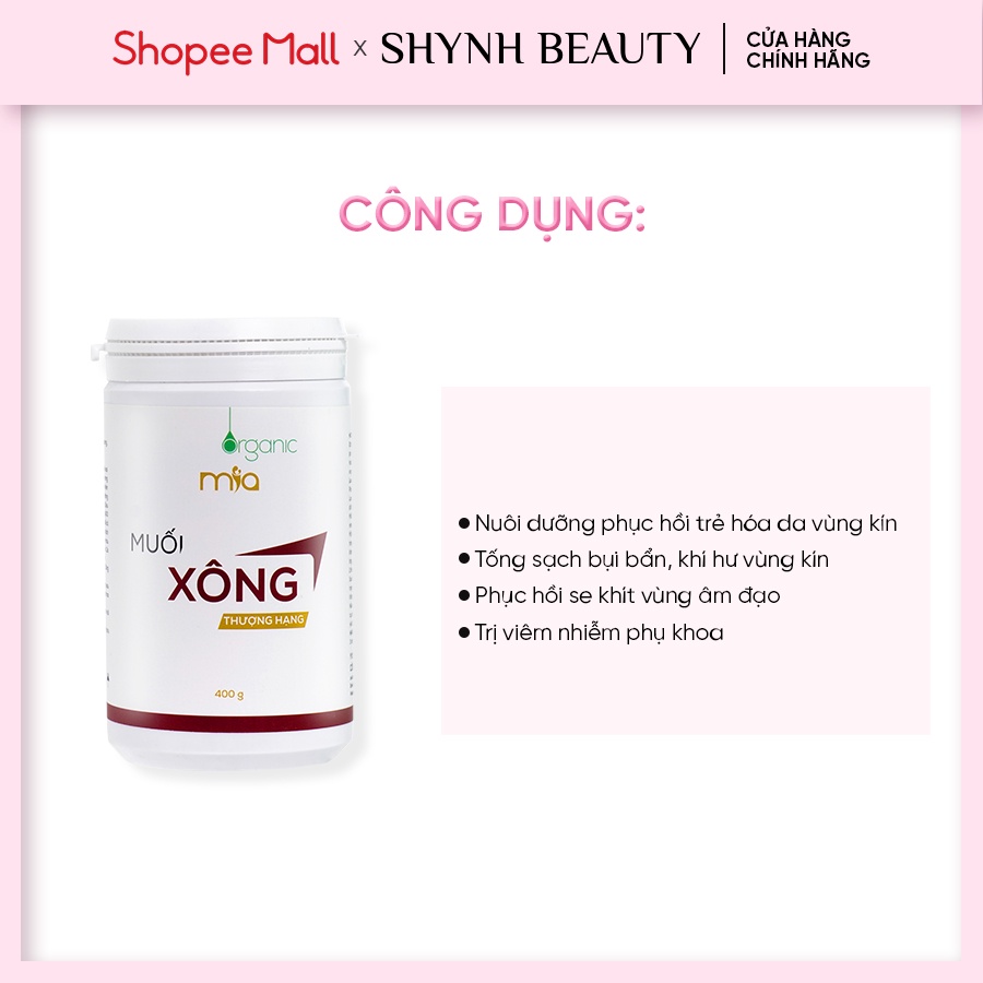 Muối Xông Vùng Kín Dành Cho Mẹ Bầu. Nuôi dưỡng phục hồi trẻ hóa - Mía Organic