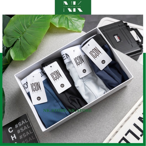 Quần Lót Nam Tam Giác Cao Cấp Hàng Xuất Xịn Combo 4 Cái, Quần Sịp Nam Thun Lạnh Co Dãn 4 Chiều NK St