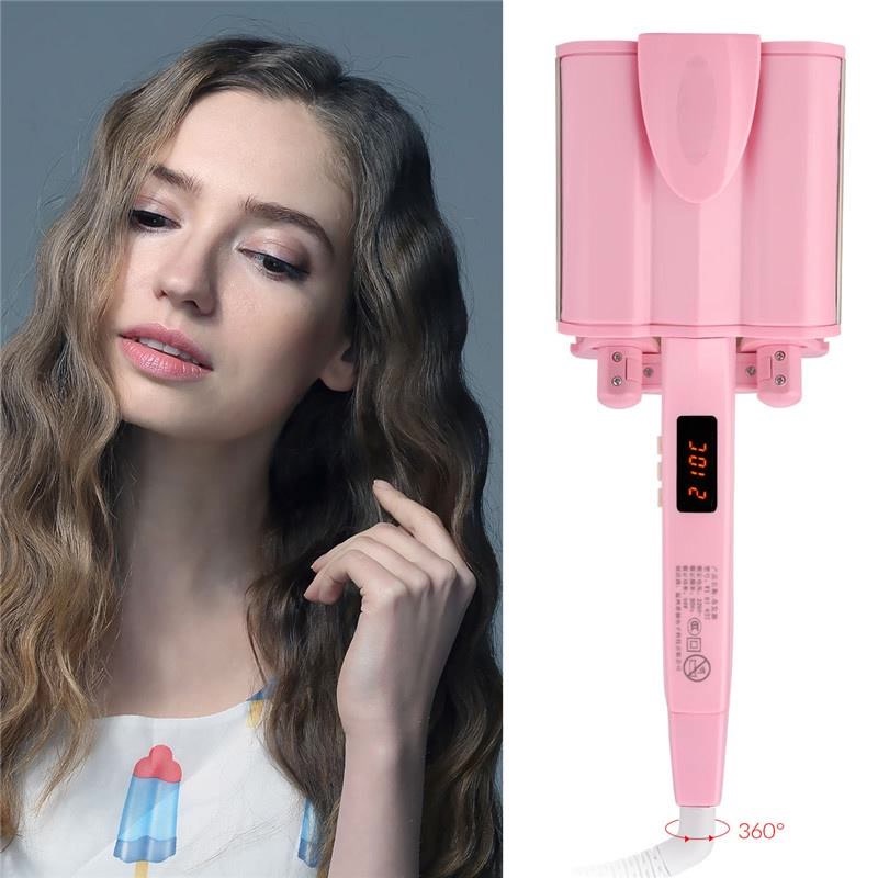 Máy uốn tóc tự động chất liệu gốm sứ có thể điều chỉnh nhiệt độ dây tinh thể lỏng đường kính 32mm không làm đau tóc