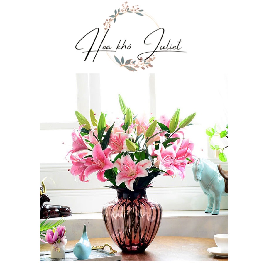 Hoa giả - Hoa ly cao su chất liệu bền đẹp (cao 54cm) nhiều màu cắm trang trí, làm đẹp không gian sống. HL036
