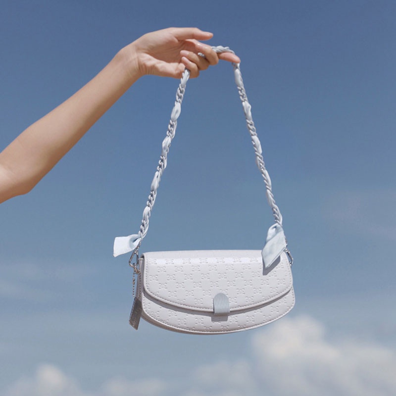 MISCHA Mischa Túi Đeo Vai Bằng Da PU Màu Trơn Thời Trang Sang Trọng