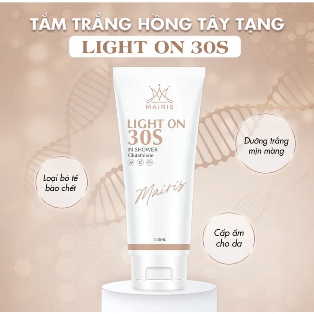 Tắm trắng 30s Mairis THANH MỘC HƯƠNG chính hãng tuýp 150ml làm trắng tẩy tế bào chết dưỡng da mịn màng
