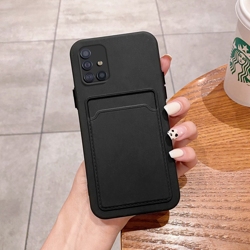Ốp Điện Thoại Silicon Chống Rơi Có Ngăn Đựng Thẻ Cho Samsung Galaxy A71 A51 A31 A21 A11 M51 M31 M11 4G
