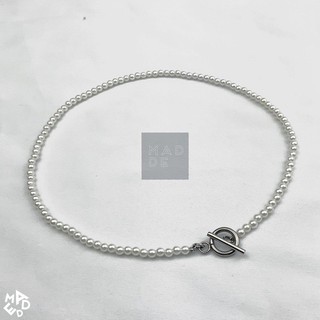 Dây chuyền N TRAI thủy tinh đơn giản dành cho nam và nữ / Basic pearl 3MM OT necklace - Choker / 1724