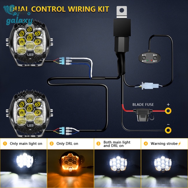 Galaxy Đèn Pha Led 5 Inch 6000k 15000lm Bằng Hợp Kim Nhôm Cao Cấp Cho Xe Mô Tô