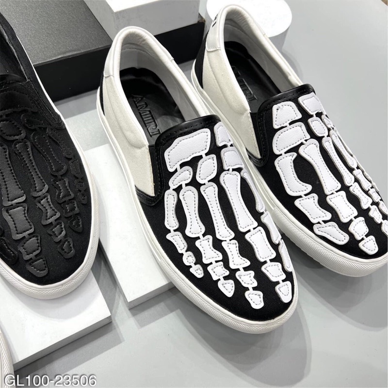 Giầy slipon Amiri xương bàn chân - giày lười nam hình xương nổi bật