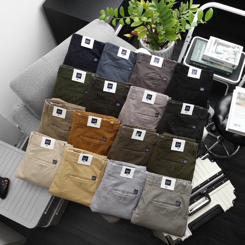 Quần dài kaki gap nam công sở from slim fit ống côn chất vải co dãn mềm mịn