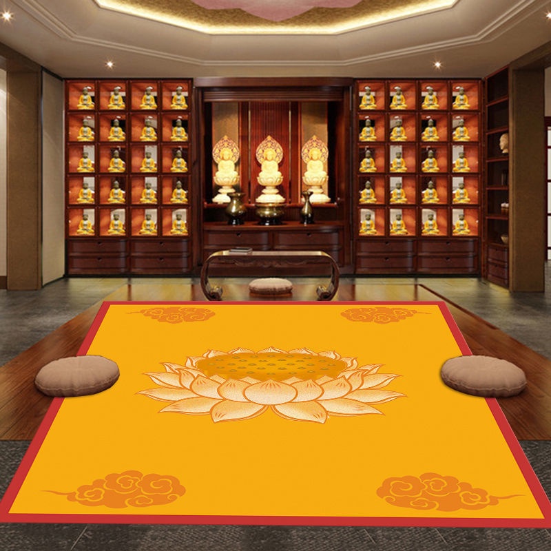 ⭐Thảm Chùi Chân Hình Hoa Sen Xinh Xắn⭐Thảm Lót Sàn Nhà Phật Giáo Màu Đỏ / Vàng / Hồng / Xanh Lá