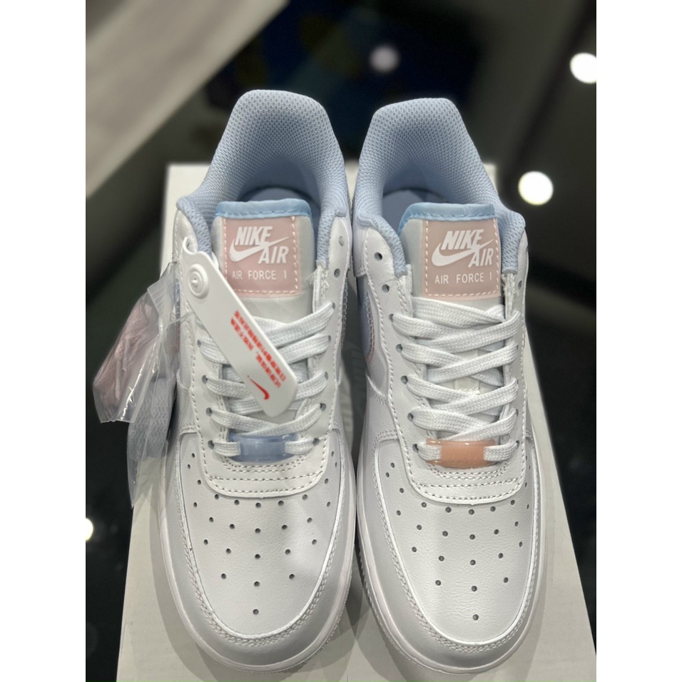 Giày thể thao nam nữ air force 1,giày sneaker njke af1 xanh hồng,af1 vệt xanh hồng ful box