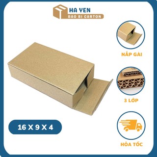 16x9x4  Hộp Carton Đóng Hàng Nắp Gài (giá ưu đãi 640đ/ 1hộp)