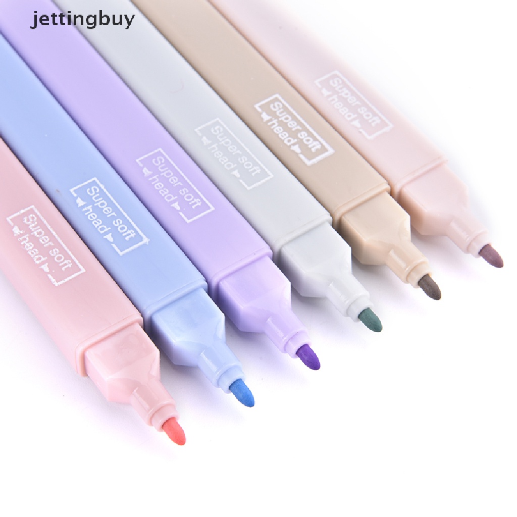 Bộ 6 Cây Bút Lông Hai Đầu Màu Pastel Xinh Xắn
