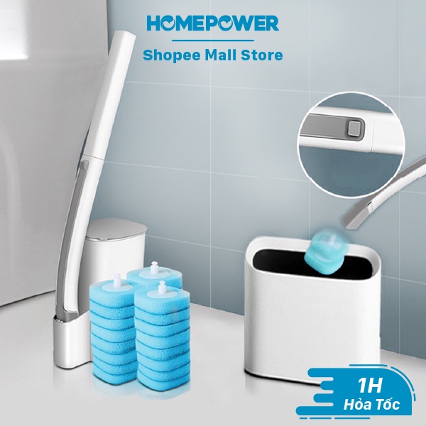 Bộ vệ sinh bồn cầu treo tường HOMEPOWER TP-01 - Đầu cọ thay thế dùng 1 lần tiện lợi