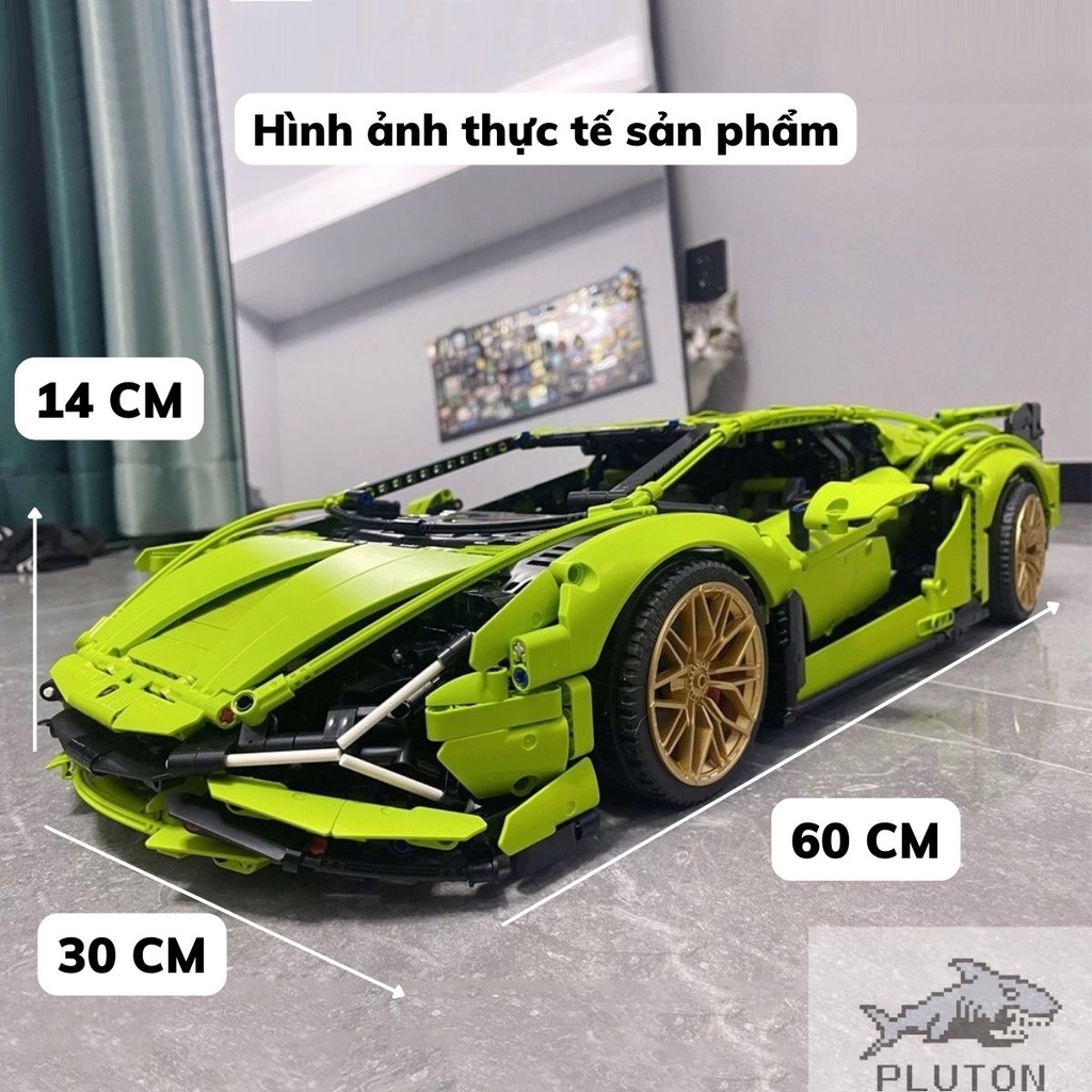 Mô hình lắp ráp siêu xe technic Lambo Sian FKP 37 Mô hình technic tỉ lệ 1:8 với 3696 PCS bảo hành bởi Plut