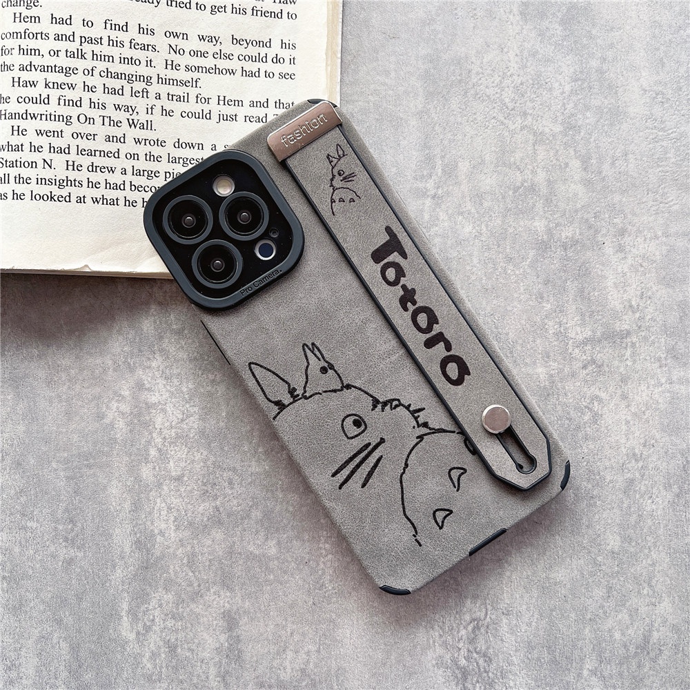 Ốp Điện Thoại tpu + Da Hình TOTORO Dễ Thương Cho iPhone 11 pro Max 12 pro Max 12 13 pro Max 14Pro Max 14PLUS