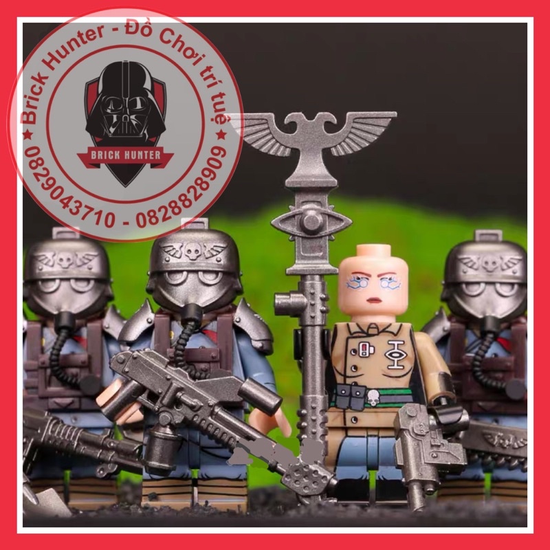 Warhammer 40k minifigures Death Korps of Krieg Imperium Guard mô hình lắp ráp các nhân vật binh đoàn lính tử vì đạo