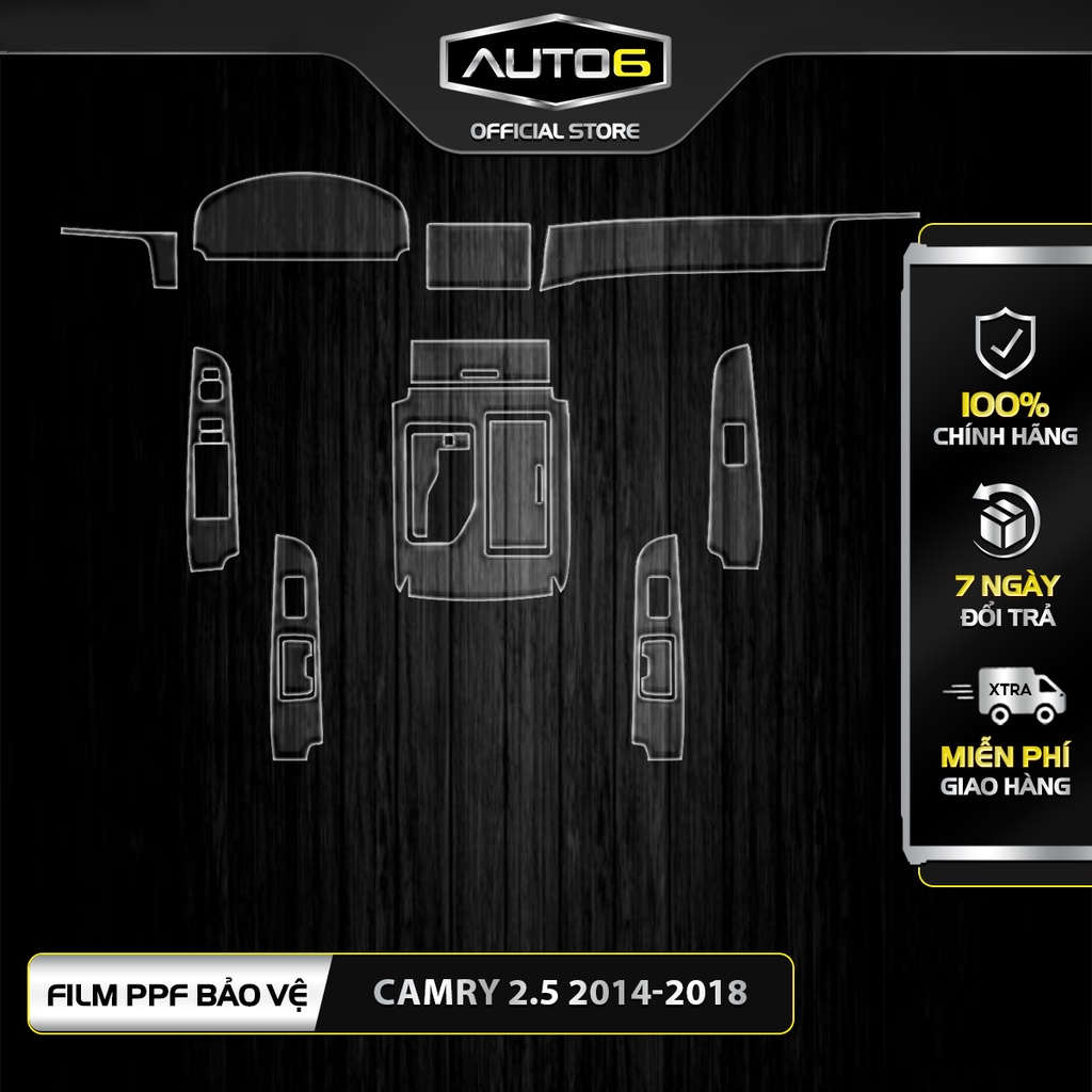 TOYOTA CAMRY 2.5  (2013-2018): Phim PPF dán full bộ - AUTO6&lt;Made in Việt Nam&gt;  chống xước, che phủ vết xước cũ...