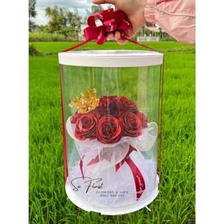QUÀ TẶNG 8/3 Trụ hoa hồng sáp hộp kính siêu xinh tặng mẹ, quà tặng bạn gái, quà tặng vợ size lớn
