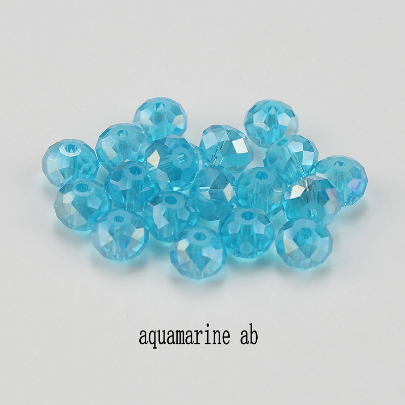 Chuỗi Hạt Thủy Tinh Tròn Nhiều Màu Sắc 6-8mm Làm Trang Sức Thủ Công