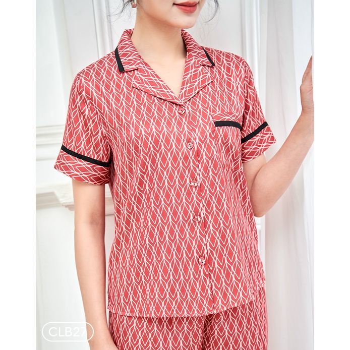 Bộ ngủ satin ZAM Luxury - CLB27 - Áo ngắn tay quần dài