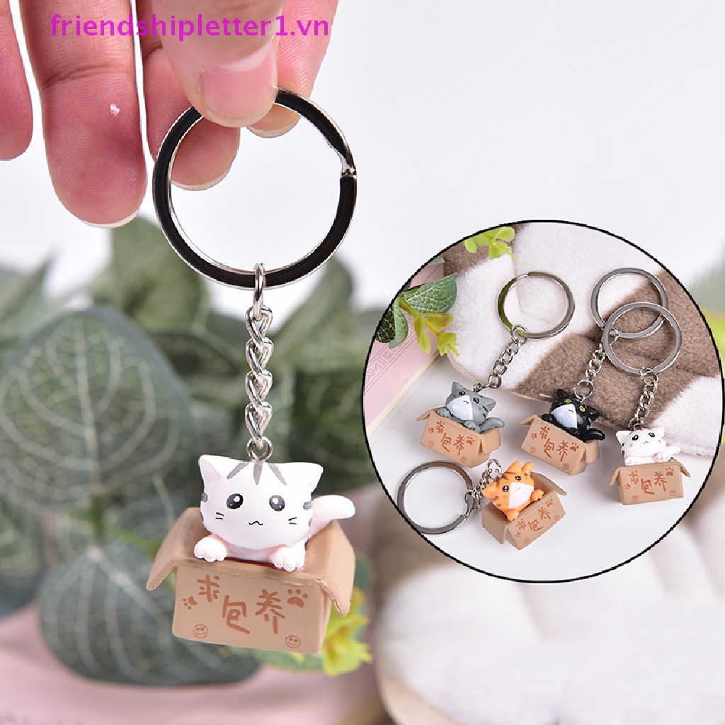 Móc Khóa Hình Mèo Hoạt Hình Đáng Yêu Có Móc Khóa Trang Trí Túi Xách / Ô Tô Làm Quà Tặ