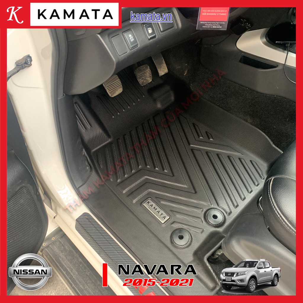 Thảm lót sàn ô tô 5D Nissan Navara 2015-2022đúc nguyên khối TPV