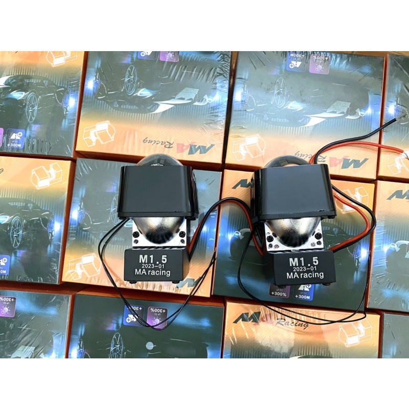 Đèn bi led mini MAracing Bi 1.5 ,45W cắt sáng chống chói lắp Ô tô xe máy