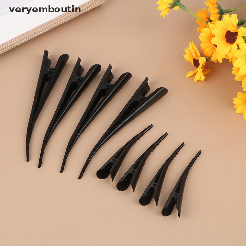 Set 4 Kẹp Tóc Mỏ Vịt Dài 12.5cm Bằng Kim Loại Màu Đen