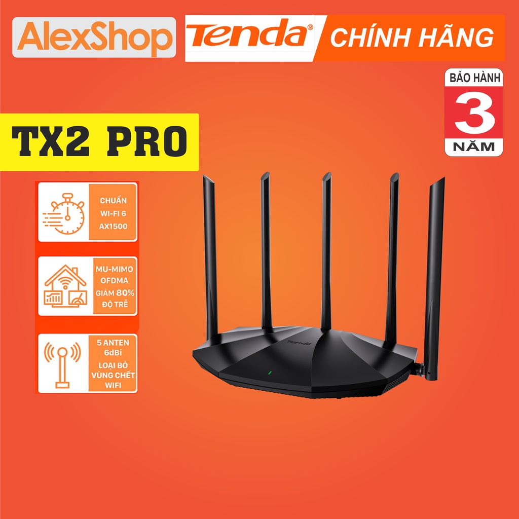 Phát WiFi 6 Tenda TX2 Pro Băng Thông Ax1500 2 Băng Tần | BigBuy360 - bigbuy360.vn