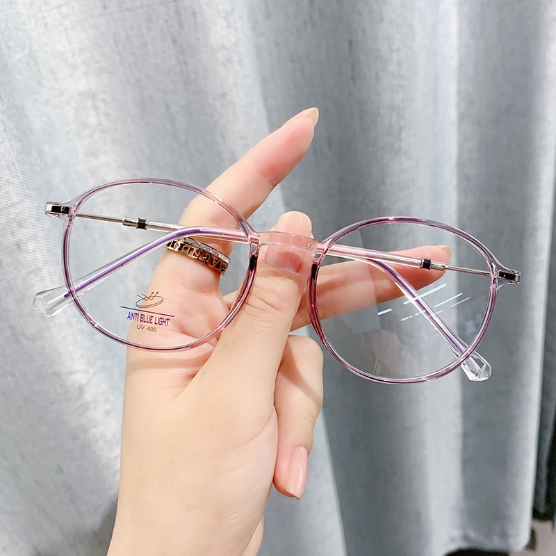 Mắt Kính TR90 Gọng Tròn Chống Ánh Sáng Xanh Phong Cách Hàn Quốc Cho Nam Nữ