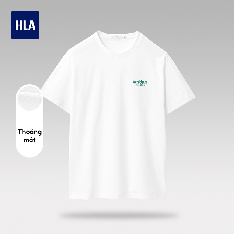 HLA - Áo thun nam ngắn tay công nghệ vải Sorona Cool white round neck short-sleeved T-shirt