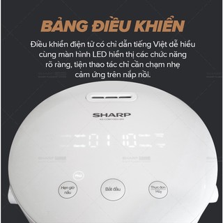 Nồi cơm điện sharp KS-COM110DV-WH 1.1 lít [Nồi cơm loại tốt bền, đa năng, công suất 790W, chống dính] - g - CheapMall
