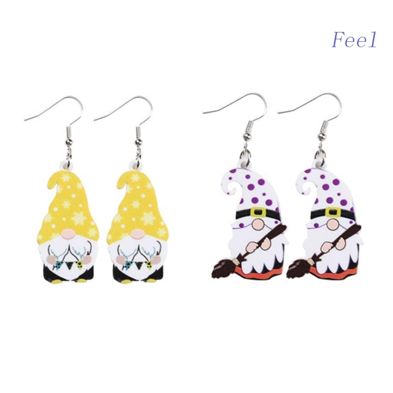 Tốt Nhất Khuyên Tai Thả Lủng Lẳng Bằng Acrylic Gnomes Trọng Lượng Nhẹ Với Banner Giáng Sinh / Tiệc K