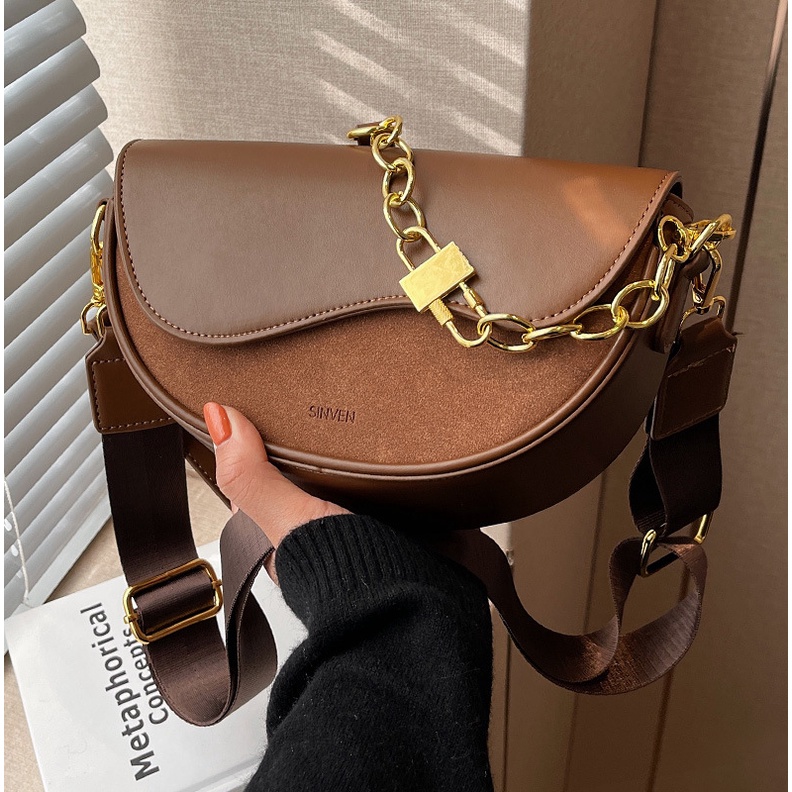 Túi đeo chéo vai JASMIN NOIR bằng da PU thời trang sành điệu dành cho nữ