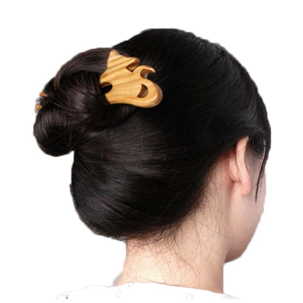 Trâm Cài Tóc Gỗ Đàn Hương Hình Chú Mèo Dễ Thương Cho Nữ