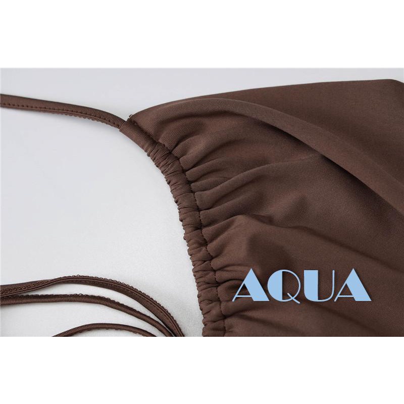 Bộ Bikini Hai Mảnh Màu Trơn Gợi Cảm Cho Nữ