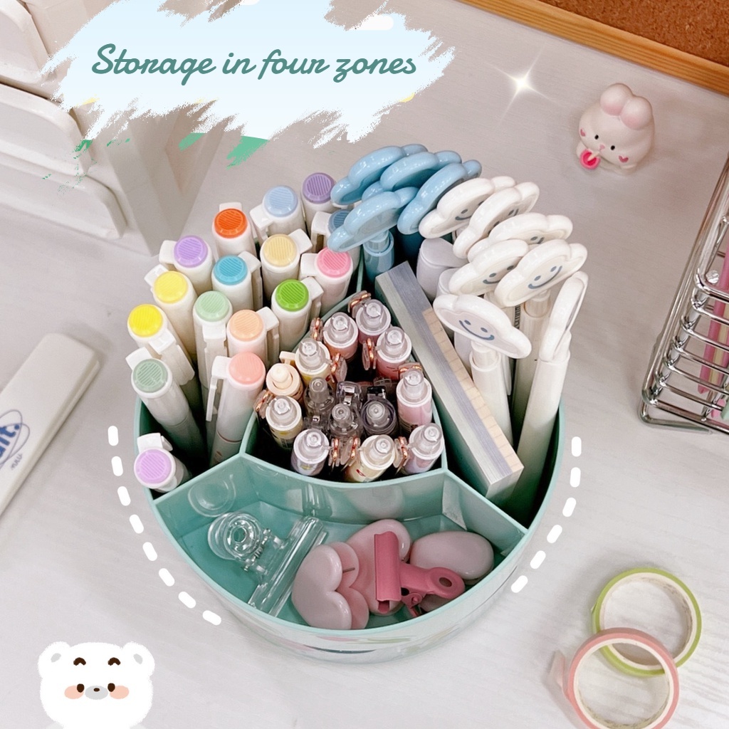 Rotating pen container desktop stationery storage box