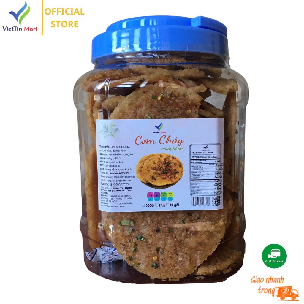 1kg cơm cháy bể mắm hành loại ngon Viettin Mart