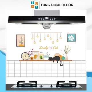 Decal dán bếp chống dầu mỡ cách nhiệt TUNG HOME DECOR Lovely Cat
