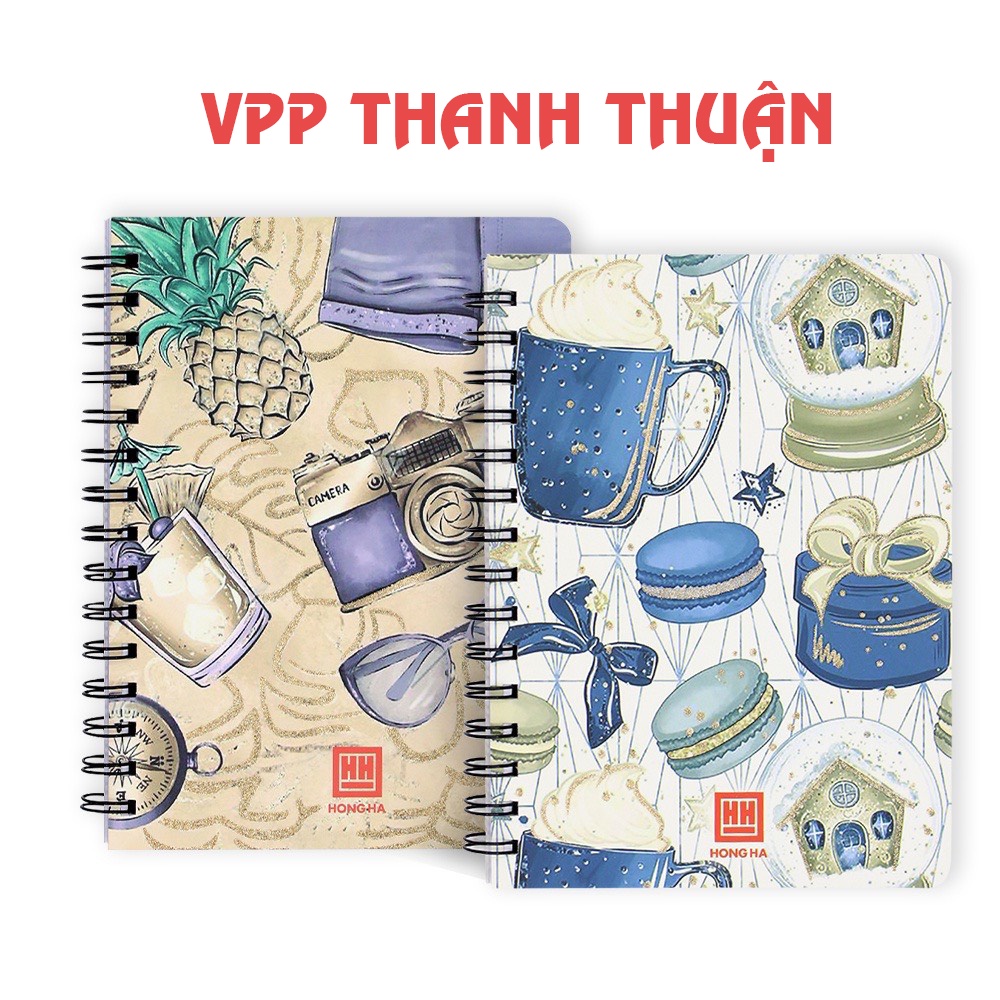Sổ lò xo A5 200 trang bìa Glitter lấp lánh hồng hà 4159.